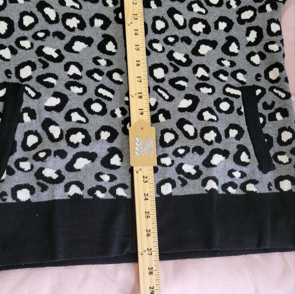 Rachel Zoe Black and Gray Leopard Print Blazer, Cotton Blend, Size L - Picture 7 of 8